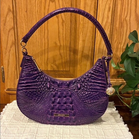 Brahmin Handbags - Brahmin Small Bekka Purple Curved Handbag (ABBA)